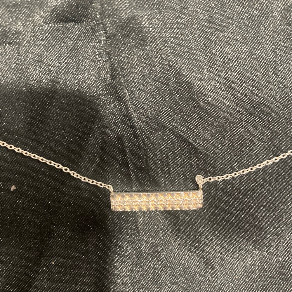 Silpada Diamond Bar Necklace Sterling Silver